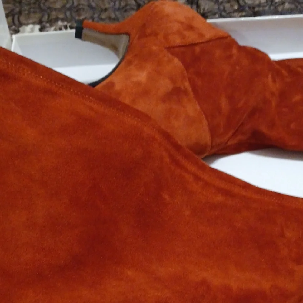 Marina Rinaldi Orange Suede Ankle Boots - Picture 4 of 15